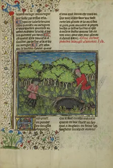 Wild Boar Prints: A Hunter Wounding a Wild Boar Caught in a Pit; Livre de la Chasse
