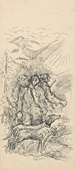 Arnold Peter Weisz Kubncan Prints: Hunters with dogs, 1935-1940. Creator: Arnold Peter Weisz-Kubincan