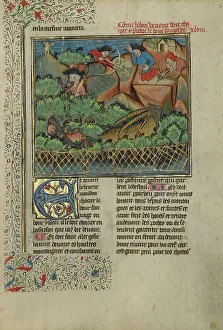 Febus Gaston Prints: Hunters and Dogs Pursuing a Wild Goat; Livre de la Chasse; A Boar Hunt