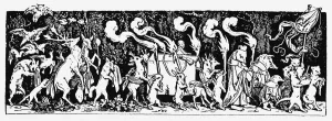 Schwind Prints: The Hunters Funeral Procession (From: Munich Bilderbogen No 44)