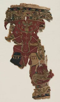 Undyed Linen Prints: Hunters on Horseback, late 700s - 800 s. Creator: Unknown