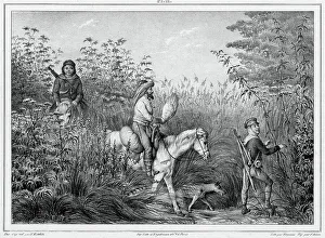 Undergrowth Prints: Hunters of Kamchatka, 19th century. Creators: Friedrich Heinrich Kittlitz, Victor Adam