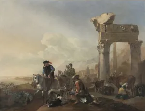 Hunters Near Ruins, 1648. Creator: Jan Baptist Weenix (Dutch, 1621-1660)
