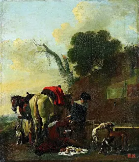 Wayside Prints: Hunters at Rest, 1650. Creator: Jan Miel