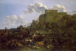 Farm Animal Prints: Hunters Resting, 1660. Creator: Nicolaes Berchem