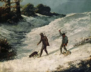 Besancon Collection: Hunters in the Snow (Chasseurs dans la neige), ca 1864