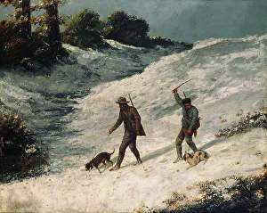 Besancon Collection: Hunters in the Snow (Chasseurs dans la neige), ca 1864