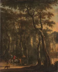 Hackaert Jan Prints: Hunters in the Woods, 1660-1685. Creator: Jan Hackaert