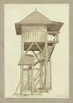 Step Prints: Hunting blind at Wasenmerk near Braunfels, 1859. Creator: Carl Theodor Reiffenstein