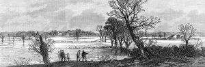 Drownings Prints: The Hunting Disaster in Yorkshire:view of the Ure in flood