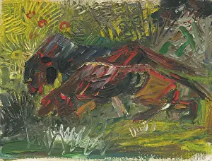 Hunting Dogs Prints: Hunting dogs, c1940. Creator: Arnold Peter Weisz-Kubincan