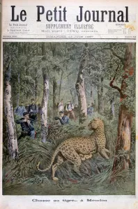 Escaped Prints: Hunting an excaped leopard, Meudon, Paris, 1897. Artist: Henri Meyer