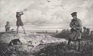 Alexandre Gabriel Decamps Gallery: Hunting in the Field, from the series Hunting Scenes, 1829