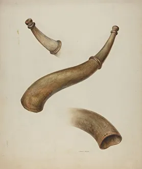 Hunting Horn Prints: Hunting Horn, 1935 / 1942. Creator: Stanley Mazur