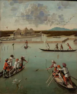 Hunters Prints: Hunting on the Lagoon (recto); Letter Rack (verso)