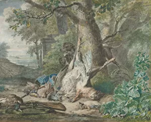 Hunting Still Life in a Forest, 1784. Creator: Wybrand Hendriks