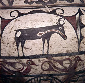Zuni Tribe Prints: Hunting Magic, Design on pottery vessel, Zuni tribe, Pueblo Indian