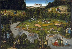 Hunting near Hartenfels Castle, 1540. Creator: Lucas Cranach (German, 1472-1553)