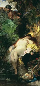 Hunting nymphs and fauns, 1875. Creator: Julius Kronberg