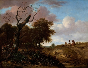 Nivaagaard Collection Prints: Hunting party in the dunes, 1660-1665. Creator: Jan Wijnants