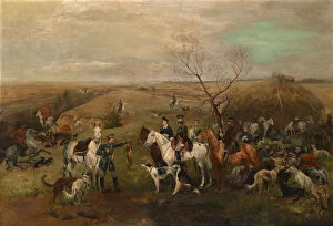 Princess Dagmar Of Denmark Gallery: Hunting party with the Emperor Alexander III and Empress Maria Feodorovna, 1880s