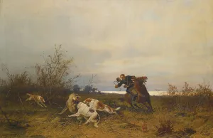 Wolves Prints: Hunting Scene