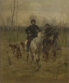 Hounds Prints: Hunting Scene, End of 19th-Early 20th century