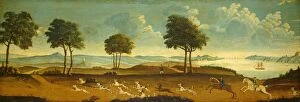 Hunting Dogs Collection: Hunting Scene with a Harbor, 18th century. Creator: Unknown