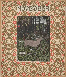 Hunting scene. Monthly newsletter: November. Creator: Krenek, Carl (1880-1949)