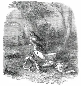 Hunting the Wren at Christmas - Origin of Hunting the Wren - the Bird Awakening the Danes, 1850. Creator: Unknown