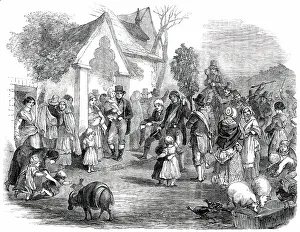 Hunting the Wren at Christmas - Procession of the Wren Bush and Wren Boys, 1850. Creator: Unknown