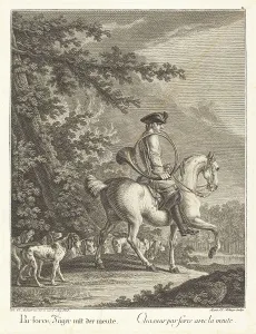 Hound Prints: Huntsman with a Pack of Hounds. Creator: Johann Elias Ridinger