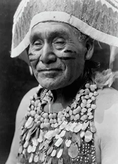 Face Paint Prints: Hupa - jumping dance costume, c1923. Creator: Edward Sheriff Curtis