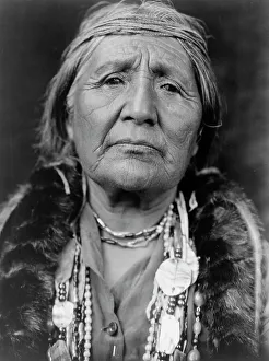 Hupa Prints: Hupa woman, c1923. Creator: Edward Sheriff Curtis