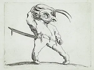 Etching With Engraving Prints: The Hurdy-Gurdy Player, 1616. Creator: Jacques Callot