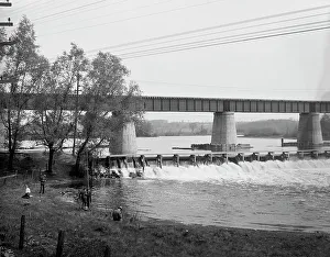 Huron River dam, Ann Arbor, Mich. between 1910 and 1920. Creator: Unknown