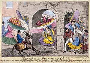 Astonished Prints: Hurrah for the bonnets so big!!, Temple Bar, London, 1828