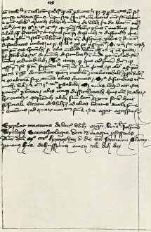 John Hus Gallery: Hus transcript of Wycliffes treatise, early 15th century, (1947). Creator: Unknown