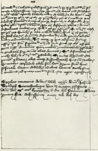 Heresy Prints: Hus transcript of Wycliffes treatise, early 15th century, (1947). Creator: Unknown
