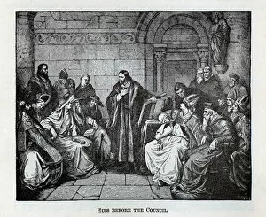 Jan Hus Gallery: Huss before the Council, 1882. Artist: Anonymous