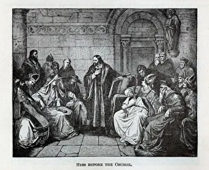 John Hus Prints: Huss before the Council, 1882. Artist: Anonymous