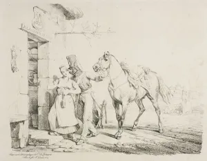 A Hussar Embracing a Servant. Creator: Horace Vernet (French, 1789-1863)