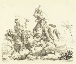 Hussars Prints: Hussard Striking a Mameluck. Creator: Carle Vernet