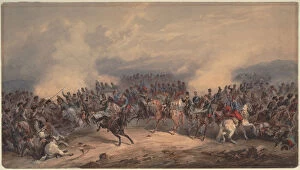 Battle Of Sevastopol Gallery: Hussars and Chasseurs at the Battle of Chernaya River on August 16, 1855, 1855. Artist: Norie