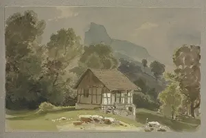 Remote Prints: Hut in an alpine landscape, c1849. Creator: Carl Theodor Reiffenstein