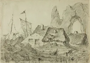 Huts Etretat, 1876. Creator: Barbin