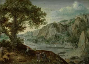 Huy viewed from Ahin, c1570-1580. Creator: Lucas van Valckenborch