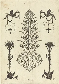 Mignot Daniel Prints: Hyacinth-Shaped Brooch with Winged Snakes at Top and Winged Animals at Bottom