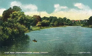 Serpentine Prints: Hyde Park from Serpentine Bridge, London, c1910