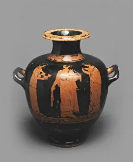 Attica Gallery: Hydria (Kalpis) with a Depiction of a Scene in Gynaeceum. Attic pottery